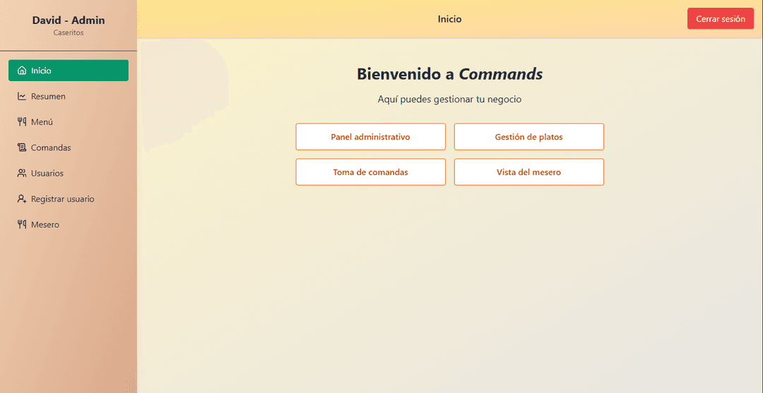 Sitio web Commands